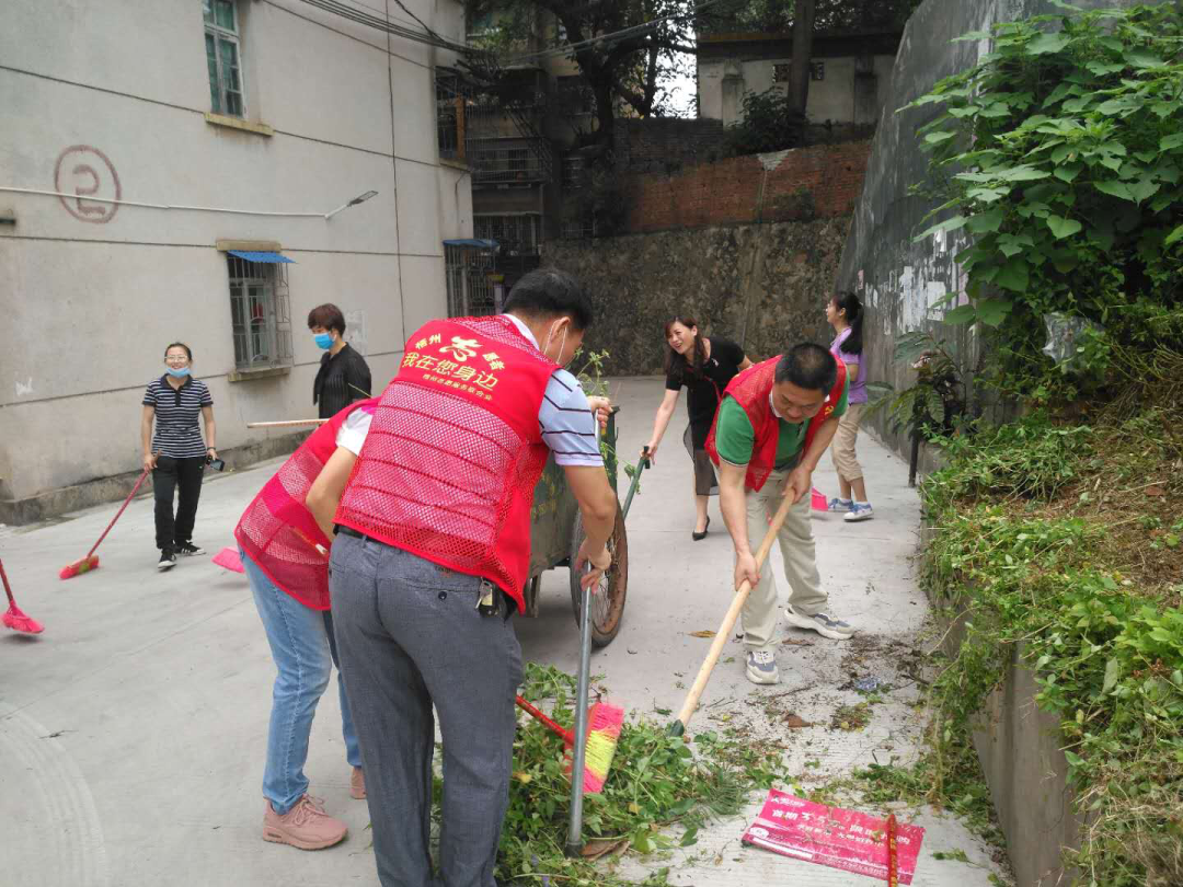 龙圩区总工会开展无物业管理小区环境卫生综治活动