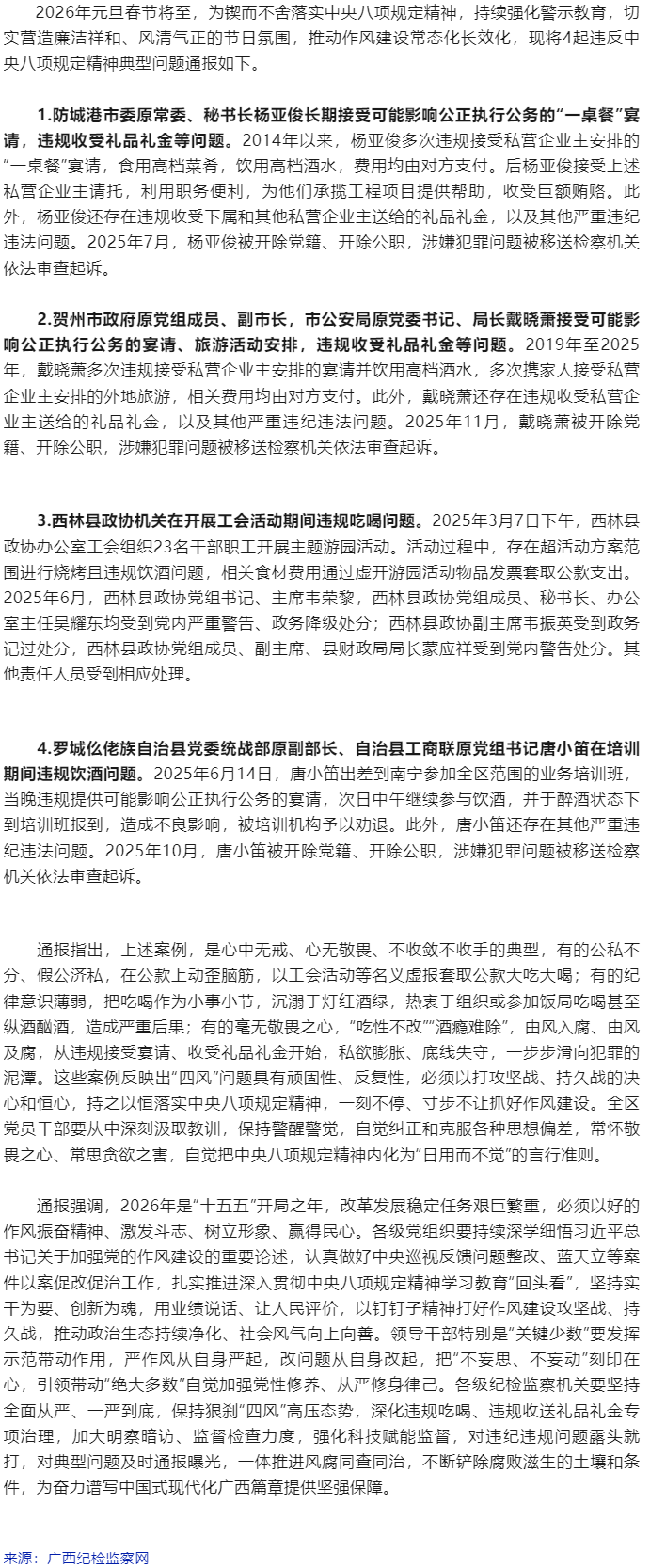 自治区纪委监委通报4起违反中央八项规定精神典型问题.png