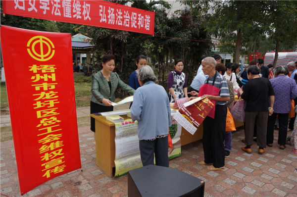 龙圩区总开展迎“三八”妇女维权月普法活动